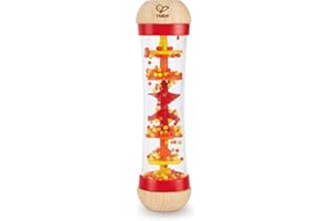 Hape Bâton de Pluie, Mini Hochet Musical, Jouet en Bois Rouge