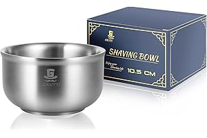 GRUTTI Scodella per Rasatura 10.5 cm, Inox 304 Isolamento Termico a Tre Strati, Schiuma Rapida Base Antiscivolo, Per Uomini Rasatura a Dalla