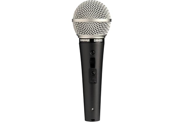 Shure Sm48S Microphone Cardioïde Dynamique pour la Voix, Voix lead, Chœur et Voix Parlée, avec Interrupteur Marche/Arrêt