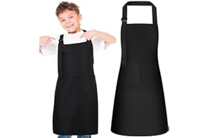 dusaniyali 2 Stück Kochschürze, Kinderschürze, Schürze für Jungen und Mädchen - Grillschürze, Malkittel für Kochen, Malen, Grillen