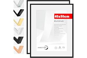 HIMEETIME® 3x Cadre Photo 40x50 cm en Aluminium Cadre Photo Gallery Cadres de Posters Convient pour La Décoration Murale ou L'affichage de Galerie