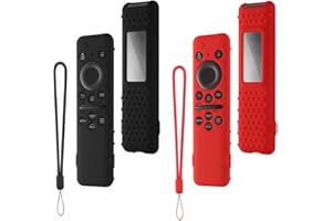 Funda para Samsung Remote Control 2023: WUZUN Compatible con TM2360E / TM2361E BN59-01432A / 01432J Smart TV Solar Cell Remote Cover Protectora de Silicona a Prueba de Golpes (Rojo + Negro)