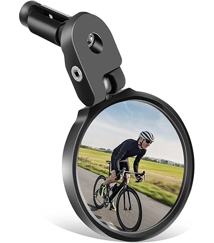 Rétroviseur Vélo Universel 360° Réglable - Miroir Convexe 7 Cm Pour Sécurité Sur Route, VTT, E-Bike - Compatible Guidon 18-22 Mm