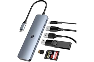 Hub USB C, HOPDAY 7-in-1 Type C Hub avec Adaptateur HDMI 4K, Port PD 100W, 3 Ports USB 3.0, Lecteur de Cartes SD/TF, Adaptateur multiport USB C pour MacBook Pro/Air, HP/Dell XPS