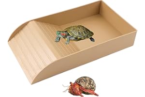 QINGYIWL Wasserbecken für Schildkröten mit Kletterrampe, Schildkröten Zubehör für Reptilientanks, Reptilien-Badebecken, Große Aquariumkäfigzubehör für Reptilien, Amphibien(35,5 × 20 × 6 cm)