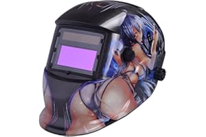 Nuzamas Solar Powered Auto Darkening Welding Helmet Mask Weld Face Protection for Arc Tig Mig Grinding Plasma Cutting with Adjustable Shade Range DIN4/9-13 UV/IV protection DIN16
