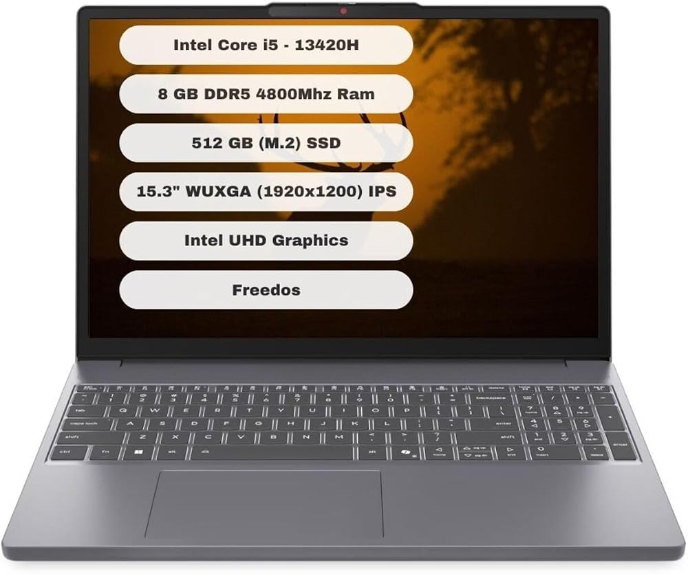 LENOVO IdeaPad Slim 3 Intel Core i5 13420H 8GB 512GB SSD Freedos 15.3" WUXGA