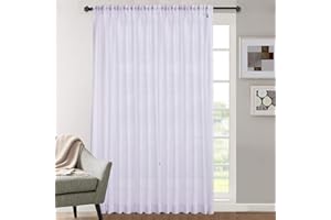 Megachest PURE voile Extra WIDE Sheer Plain Voile Curtain Window Panel 7 Drops EXTRA LONG 1 PANEL(cotton voile-snow white, 295X206CM DROP ONE PANEL)