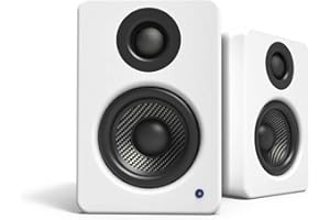 Kanto YU2 Głośniki biurkowe z zasilaniem | 7.6 cm kompozytowe przetworniki | 3/10.2 cm Silk Dome Tweeter | Wzmacniacz klasy D | 100 W | Wbudowany DAC USB | Wyjście subwoofera | Matowa biel | Para