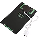 Ballylelly 5W 5V Solarpanel Batterieladegerät DIY Solarmodul mit USB-Anschluss Tragbare Solarladestation für Mobiltelefone