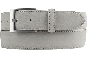 BELTINGER Italienischer Veloursleder-Gürtel, 35 mm breit, Herren, Anzuggürtel, Hosengürtel, Wildleder, Schließe Silber