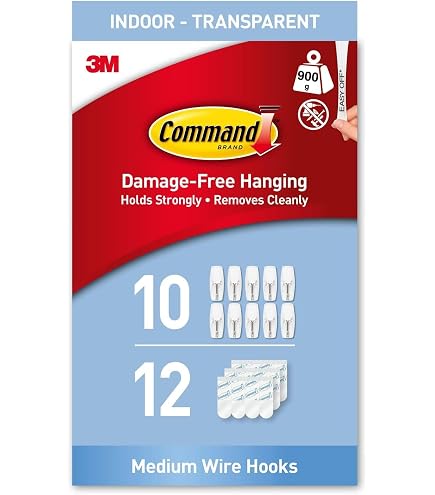 Crochets Adhésifs Command Transparents - 2 Crochets + 4 Languettes - Fixation Sans Trace