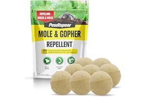Pesdispear Repellente Per Talpe, Alternativa alla Trappola per Talpe, Acchiappa la Talpa Dissuasori per Talpe Meglio Del Ultrasuoni Dissuasore per Topi 8 Pacchetti