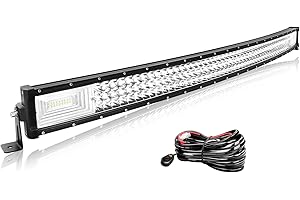 Willpower Barra Led Curvo 42 pulgadas 107cm 540W Barra de Luz LED con Arnés de Cableado 12V 24V IP67 Largo Alcance Faro Led Trabajo Focos Led 6000k para 4x4 Tractor Coche Camion Barco Offroad
