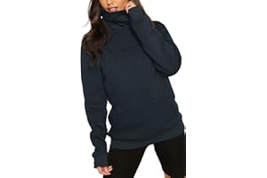 TrendiMax Damen Hoodie Kapuzenpullover Langarm Sweatshirt Winter Pullover Hochkragen Sweatjacke Kapuzen Pullis