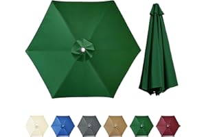 wiipara Sonnenschirm Ersatzbezug 2m 2.5m 2.7m 3m, 6/8 Streben Terrassenschirm Bespannung Sonnenschirm Bezug Gartenschirm Ampelschirm Stoff Ersatz Stoffbezug für Hof, Garten, Strand, Pool