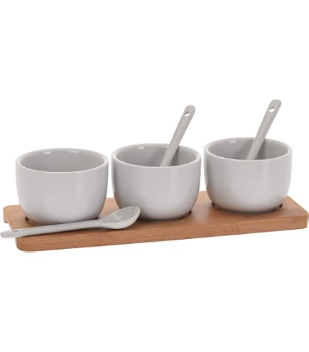 MIJOMA - Set De Service De Noël En Bois Et Verre (5 Pièces) - Traîneau Avec 4 Bols Pour Apéritifs, Fromages, Sauces - 9