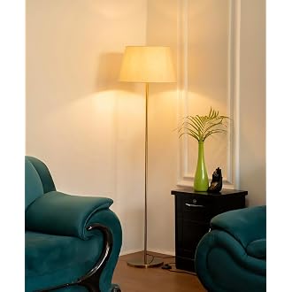 ILLUMINE Furniture Golden Floor Lamp Standing Modern La...