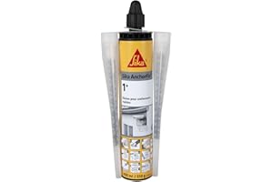 SIKA - Scellement chimique - Sika Anchorfix 1+ Ton Pierre - Int/Ext - Multi-matériaux - Scelle gonds, main courante, garde corps, store de terrasse - Durcissement rapide - Facile à appliquer - 300ml