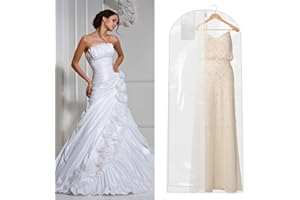 AIDBUCKS Atmungsaktiver Kleidersack 180 cm Durchsichtig Schutzhülle Displayschutzfolie Abdeckung mit Reißverschlusstasche für Brautkleider, Abendkleider oder Lange Mäntel