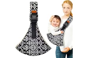 Dhqkqg Wildride Portabebes,Portabebés Ergonómico Multifuncional On the Go,Porta Bebes Ajustable,Bandolera Portabebe Ligero y Transpirable,para Recién Nacidos y Niños Pequeños de Hasta 15kg (Negro 1)