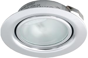 Leyton Lighting 12v 20w halogen recessed downlight chrome warm white low voltage (Driver Required)