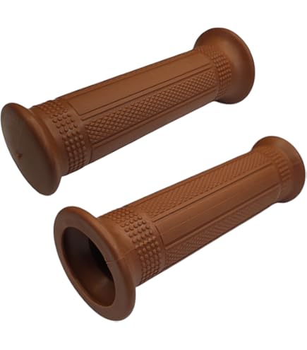 1 Paire De Poignées De Moto Universelles En Aluminium Et Cuir PU Marron 22 Mm 7/8'' Pour Guidon De Moto Et Scooter Vintage