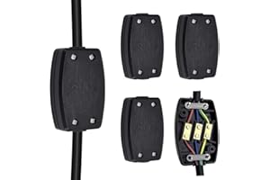 Dofu 4 Piezas cajas de conexiones eléctricas de 3 terminales,conector de cable,caja de conector de plástico en línea para iluminación interior, alimentación, cableado automotriz 13A 250V (negro)
