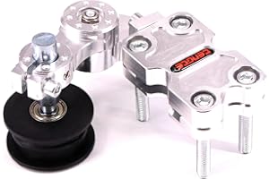 PONDWAY Motorcycle Chain Tensioner, Universal Motorbike Chain Adjuster Roller Wheel Chain Tensioner Aluminum Chain Tensioner Bolt Auto Adjuster on Roller Tool for Most Motorcycles (Silver)