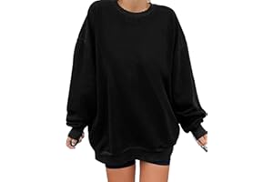 iudam Sweatshirt Damen Pullover Übergroßes Langarm Los Angeles Y2K Vintage Oversized Herbst Winter Casual Bluse Tops Oberteile