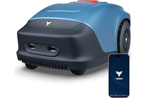 HOOKII Robot Tondeuse pour Jardins Jusqu’à 1000m², Tonte parallèle, redécoupe et Recharge Automatique, Bluetooth/WiFi, Batterie de Grande capacité 4400mAh - Comprend Un Chargeur (Version WiFi)