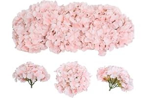 Tifuly 12 Pcs Hortensias Artificiales, Hortensias de Seda Cabezas de Flores con Tallos Flores Falsas para Ramos de Novia, Decoración de Fiesta en el hogar, Arreglos, Centros de Mesa
