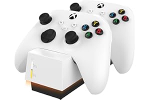 snakebyte Xbox Controller Ladestation - offiziell lizenziert, 2Std. Ultra-Schnellladung für 2 Xbox Series X|S/One Controller, inkl. 2 Controller Akkus, Überladungsschutz, 5 Jahre Garantie