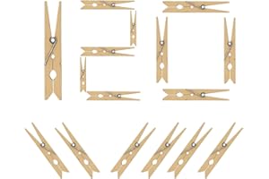 COMFEX Wooden Clothes Pegs for Washing Line | Natural Wood Color Pegs for Multipurpose Use | Wooden Pegs for Washing Line are Suitable for Indoor and Outdoor Use (120)