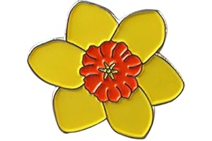 PIN MANIA Yellow Daffodil Welsh Emblem Metal Enamel Pin Badge Lapel Brooch Spring Flower