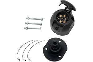 ETUKER 7-polige Anhängersteckdose mit Gummidichtung, 12 V 7-poliger Anhängerkupplungsstecker, wasserdicht für LKW Wohnmobil/Autos Boot Wohnwagen Anhänger Zubehöradapter