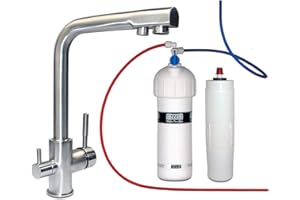 FilterLogic FLT-110A-N-X Three Way Mixer Filter Tap (Satin Nickel) - Standard Spout with Free RIX250 Kitchen Undersink Water Filter System