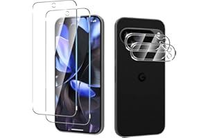 Anoowkoa [2+2 sztuki do Google Pixel 9 Pro Ochraniacze ekranu i osłony obiektywu aparatu, folia ze szkła hartowanego, folia ochronna zapobiegająca odciskom palców