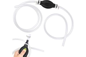 QKEINV 2m Syphon Pump, Car Manual Fuel Extraction Hose, Oil Extractor, Hand Fuel Siphon Pump Kit Portable Water Pump with 2 Durable PVC Hoses for Cars Fish Tanks Boats Gasoline Gas Petrol Diesel Transfer