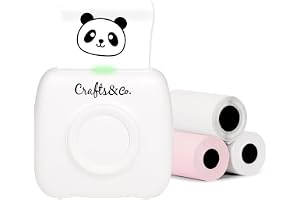 Crafts&Co® Mini Drucker für Smartphone | Bluetooth Thermodrucker | 3 Papier Rollen + App |