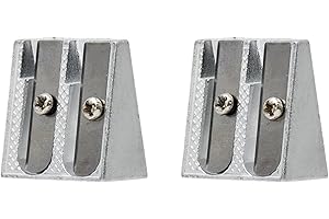SIQIAN 2PCS Metal Pencil Sharpeners with 2 Holes, Metal Sharpener Pencil Sharpeners for School Pencil for Home School Office Stationery