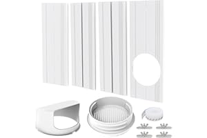 Ninyoon Klimaanlagenfenster Vent -Kit -Siegel - für 13 cm & 15 cm Abgasschlauch für 43-140 cm vertikales und horizontales Fenster, Klimaanlagen -Entlüftungsrohrschlauchadapter - Kein Schlauch