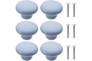 NAKUPENDA 6Pcs Manopole per Mobili Pomelli per Cassetti in Ceramica a Forma di Rotonde Pomello a Forma in Ceramica per Cassetto Cameretta Maniglie Delle Porte Armadi (Azzurro)