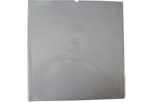 UKPS 25 Large 12" LP Strong Clear PVC Plastic Record Vinyl Picture DISC Sleeves Covers Protectors 160 Micron Size 326x326mm - Transparent Display Wallets with Finger Cut Out Scratch Mark Protection