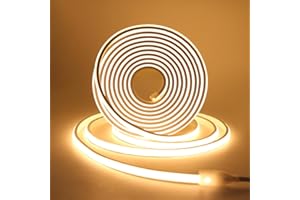 XUNATA 230V COB Neon LED Streifen, 288leds/m Superhell Hohe Dichte, IP65 Wasserdicht Diffusion Flex LED Schlauch für DIY Innen-und Außenbeleuchtung Projekte (Warmweiß, 4M)