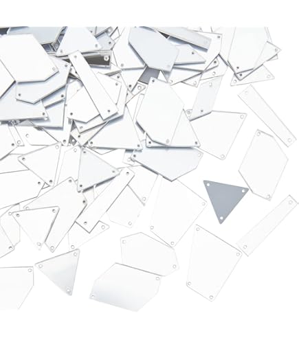 Perline A Specchio Dorate - 180 Pezzi Con Fori - Per Cucito E Decorazioni Fai Da Te