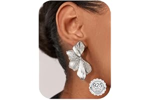 Chriscoco Blomörhängen 925 sterling silver nål 14K guldpläterad nål allergivänliga blomma örhängen dam hängande kronblad lätt