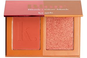 KRASH KOSMETICS Colorete Blow Blush HOT TANGERINE - 2 Tonos Mate Shimmer - Alta Pigmentación - Cobertura Modulable - Coloretes Polvo Rosa Naranja - Blush con Espejo Incluido - Vegano y Cruelty Free