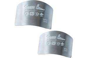 London Express Finger Guard Kitchen Hand Protector Stainless Steel Knife Ring Metal Cutting Safe Protector Cooking Safety Shield Slice Meat Vegetable Fruit Slicing Dicing Chopping Tool Gadget (2)