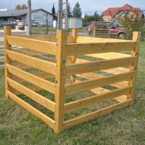 Holz Kompostsilo "BIO" - Kiefer lasiert 100x100x80cm